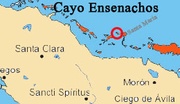 Cayo Ensenachos map, Cuba