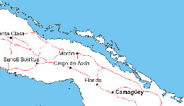 Ciego de Avila y Moron map Cuba