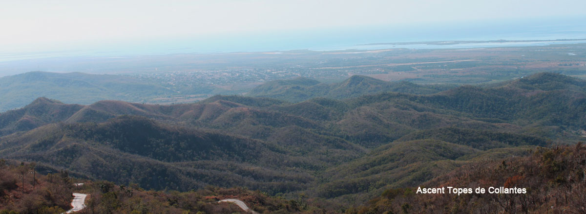 aerial view from the viewpoint in the ascent topes de collantes trinidad