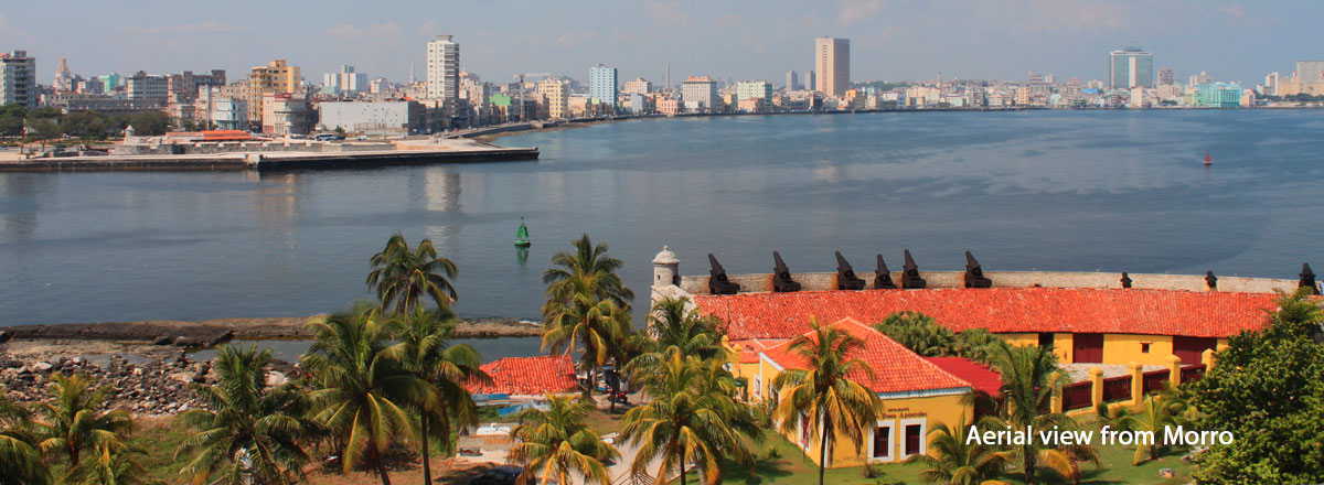 Aerial view of Morro, Habana Cuba