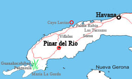 pinar del rio map cuba