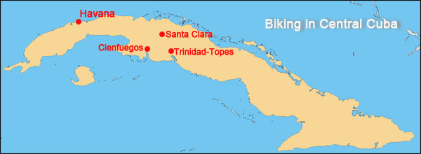 ciclotour to center of cuba tour map