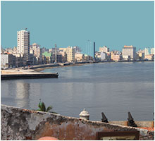 Malecon from Morro Castle Havana Cuba