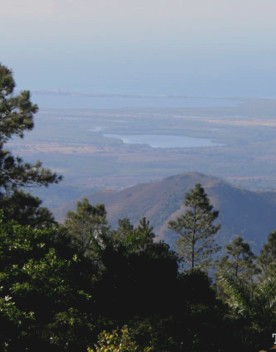 Aerial view Trinidad from viempoint Topes de Collantes